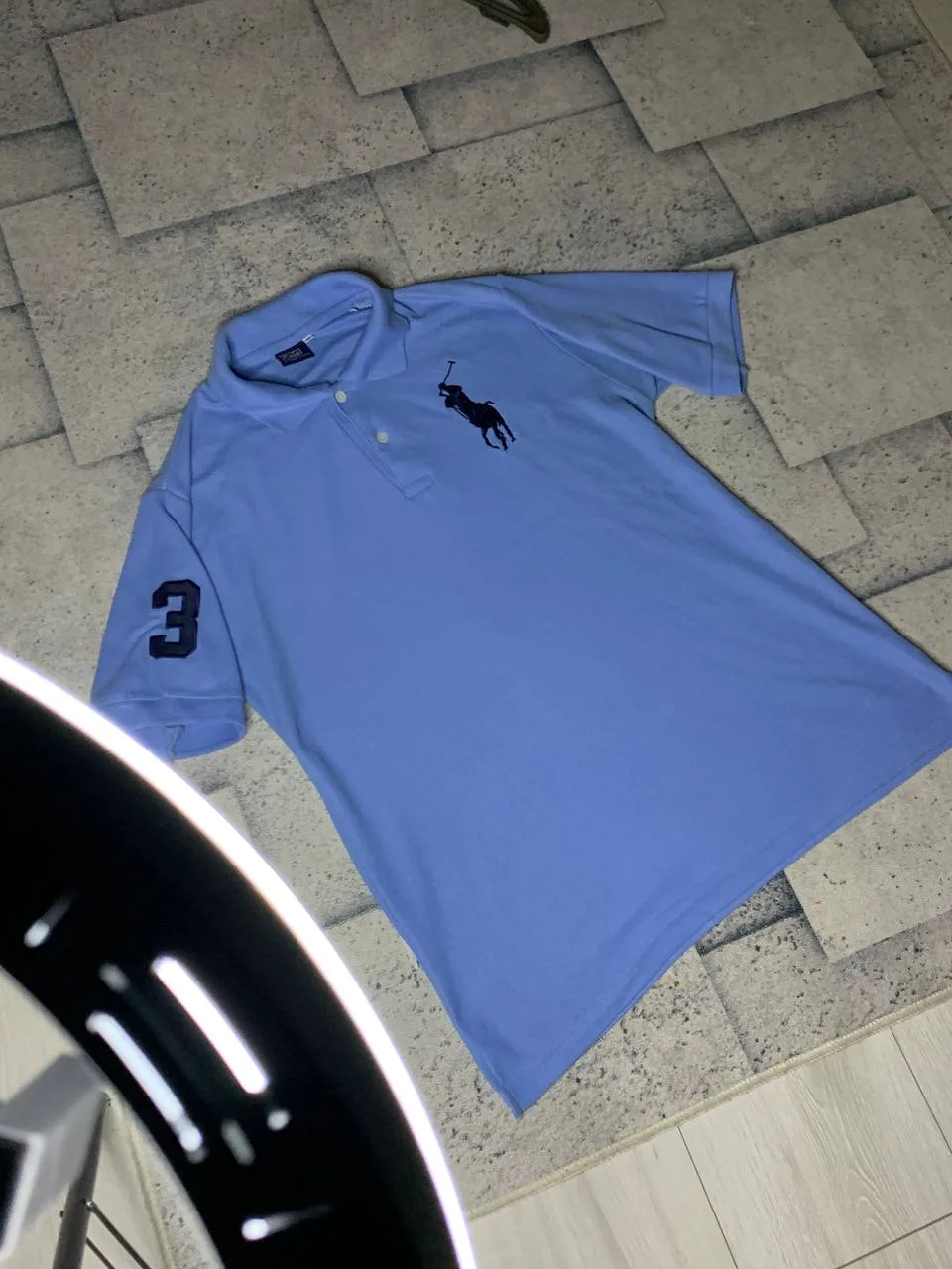 Футболка поло Polo Ralph Lauren голубая, размер M