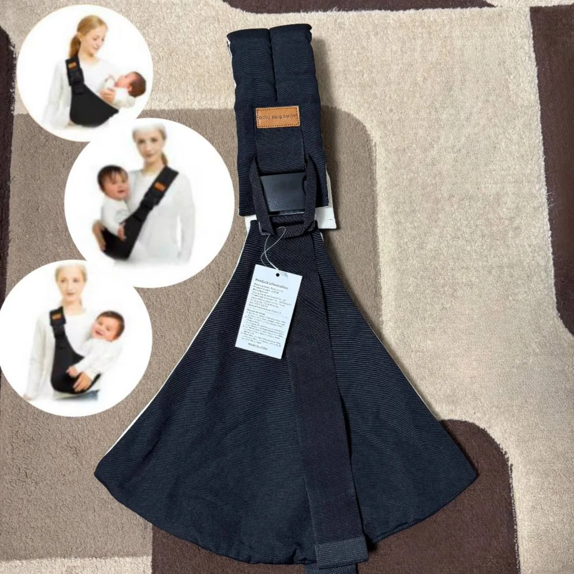 Слінг-кросбоді Baby Sling Carrier для дітей до 20 кг Чорний