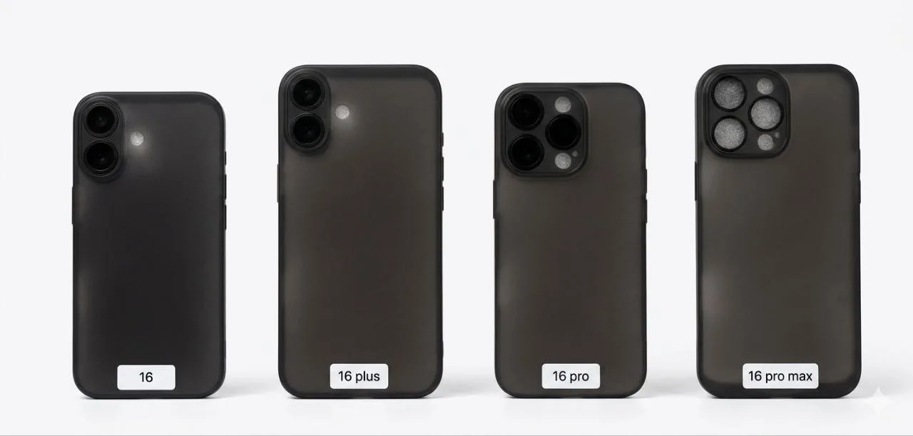 Чехол для Apple iPhone 11-16 серии матовый черный
