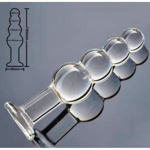 Анальна пробка скляна XXL Balls 185x50 мм