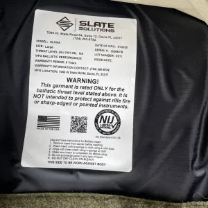 Балістичні пакети Slate Solutions SLHIIIA Large NIJ IIIA та бронежилет