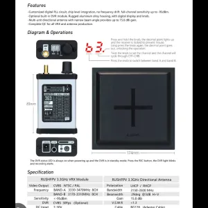 RushFPV 3.3GHz VRX Video Receiver Ground Kit