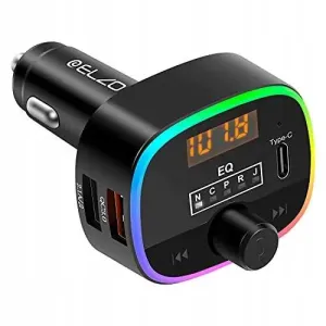FM-трансмітер ELLO Bluetooth QC 3.0 Автомобільний з RGB підсвіткою