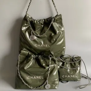 Сумка шоппер Chanel оливковая (разные размеры)