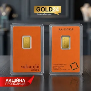 Золотая слитка Valcambi 2.5g