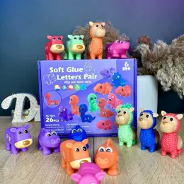 Развивающая игра "Soft Glue Letters Pair" для малышей, 26 элементов
