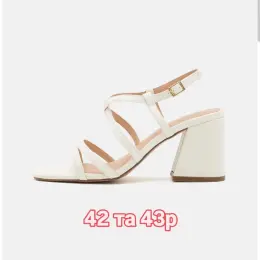 Босоножки Even Odd белые на каблуке 7.5см