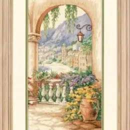 Набір для вишивання хрестом Dimensions Арка на терасі Terrace Arch 23*41 см