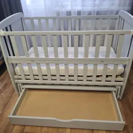 Детская кроватка Дубок Жирафка 120x60 см серая с матрасом