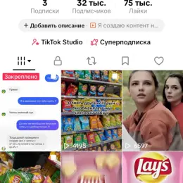 TikTok аккаунт с 32 тыс. подписчиков