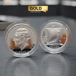 Срібна монета "Noble" острів Мен 999 проба 62.2г 2023