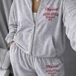 Велюровый костюм с вышивкой "Physical Athletics Rochester N.Y."