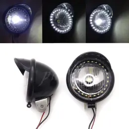 Универсальная черная LED-фара с Angel Eye для мотоцикла/скутера