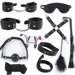 Набор BDSM из 10 предметов из эко-кожи
