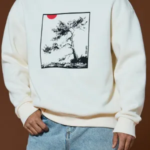 Світшот чоловічий кремовий Oversize японський стиль L