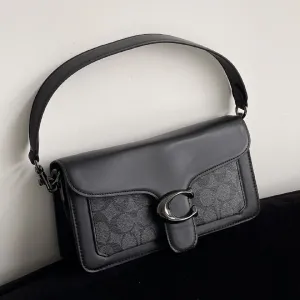 Сумка Coach Tabby Premium чорно-сірий гладкий