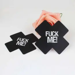 Одноразовые наклейки на соски "Fuck Me" в форме греческого креста