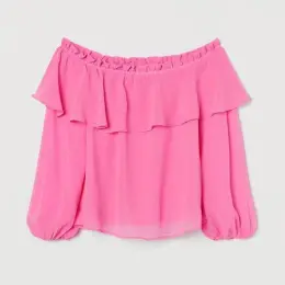 Женская блуза H&M розовая шифоновая размер UK 16 / 50