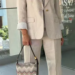 Льняной костюм Max Mara Weekend: пиджак и брюки