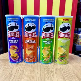 Чіпси Pringles 165г (Cheese Burger, Buffalo Chicken Wings, Loaded Fries, Mediterranean Herbs)