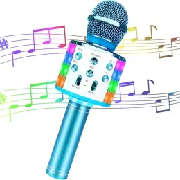 Jvcon Karaoke Microphone for Kids Blue - бездротовий Bluetooth-мікрофон з LED-підсвіткою