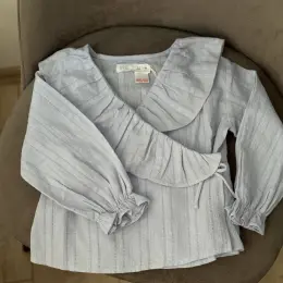 Zara голуба сорочка на запах 98 р