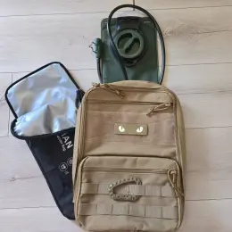 Тактичний рюкзак HIKEMAN 15л/25л MOLLE з термосумкою та гідратором 2л/3л, Койот