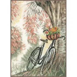 Набір для вишивки хрестом LanArte Bike & Flower basket "Велосипед та квітковий кошик"