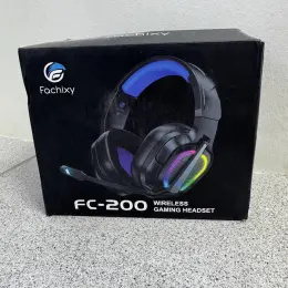 Беспроводные игровые наушники Fachixy FC-200 с подсветкой и микрофоном