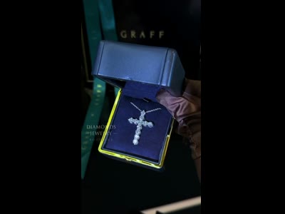 GRAFF Крест подвеска с бриллиантами 5.51ct 18K белое золото