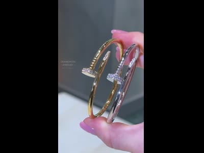 CARTIER JUSTE UN CLOU BRACELET, DIAMONDS 18K Gold 0.58ct