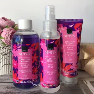 Набір avon «небесне сяйво»: піна для ванни, спрей для тіла, крем для рук, набір ейвон