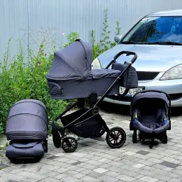 Коляска 3в1 Carrello Epica темно-сіра