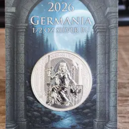 Монета Germania 2026 1/2 унції срібло BU в блістері