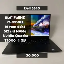 Ноутбук Dell Precision 5540 15.6" FullHD, Intel Core i7-9850H, 16GB DDR4, 512GB SSD NVMe, Nvidia Quadro T2000 4GB