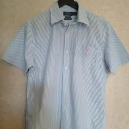 Летняя рубашка POLO RALPH LAUREN Slim Fit сирсакер размер M