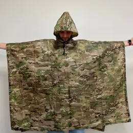 Дощовик-пончо тактичний Ripstop Polyester Мультикам 210x140 см