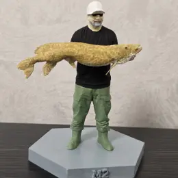 Кастомна 3D статуетка людини з рибою