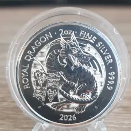 Королівський дракон 2 унції чистого срібла 999.9 Fine Silver 2026
