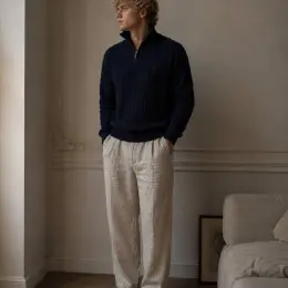 Светр Polo Ralph Lauren темно-синій, в'язаний, розмір S/M