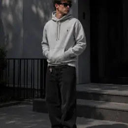 Hoodie Polo Ralph Lauren сірого кольору, розмір S-M