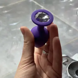 Силіконова анальна пробка з кристалом 3.5x8см