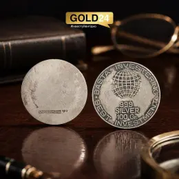 Срібна медаль «BASTA INVESTERING» 999 проба 100 г Швеція