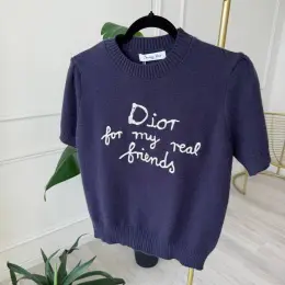 Кофточка Dior женская белая/синяя