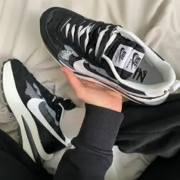 Nike Sacai Vaporwaffle кроссовки мужские черные замша/текстиль