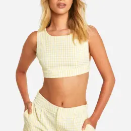 Шорти Boohoo в клітинку жовті