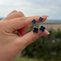 Сережки «Конюшина» зі срібла 925 проби з родієвим покриттям