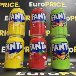 Газований напій Fanta Lemon, Strawberry Kiwi, Exotic 330мл