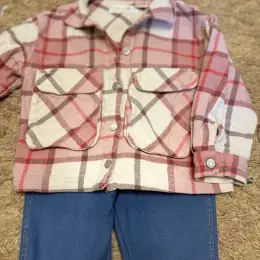 Набор для девочки Zara: рубашка и джинсовые лосины, 4-5 лет