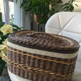 Хлібниця з паперової лози з бавовняним чохлом 32 × 22 × 17 см